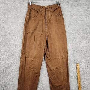Vintage Tall Girl Pants Womens 8 Brown Khakis Tapered Twill 90s Grunge Baggy